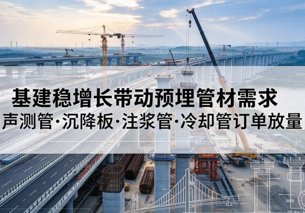 理县基建稳增长带动预埋监测管材需求，声测管、沉降板、注浆管订单持续放量